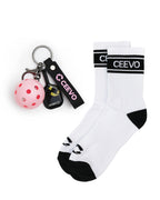 CEEVO Crew Socks + Keychain Bundle Set